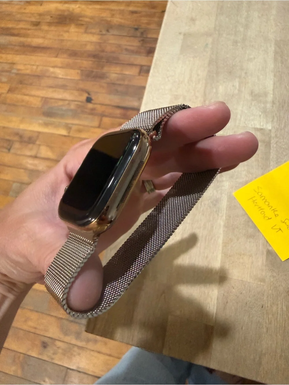Apple Watch with Rose Gold Mesh Milanese Band